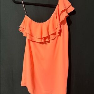 Apt. 9 Coral One-Shoulder Ruffle Dress